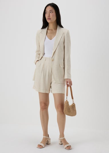 Et Vous Beige Linen Shorts