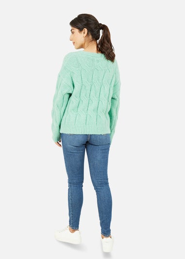 Yumi Chunky Knit Cable Cardigan