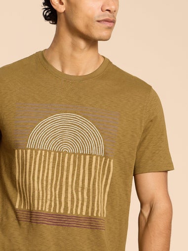 T-Shirt mit abstraktem Sonnenmotiv