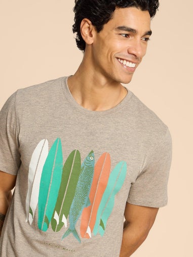 T-Shirt mit Surfbrettmotiv