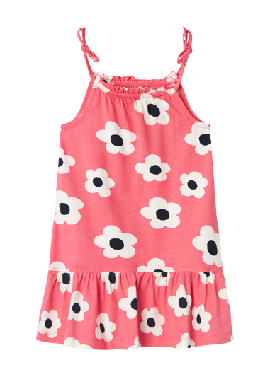 Name It Girls Pink Floral Box Strap Dress (9mths-5yrs)