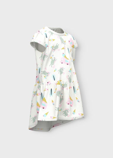 Name It Girls White Multicolour Print Dress