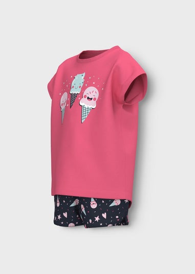 Name It Girl Pink Ice-Cream Top & Shorts Set (9mths-5yrs)