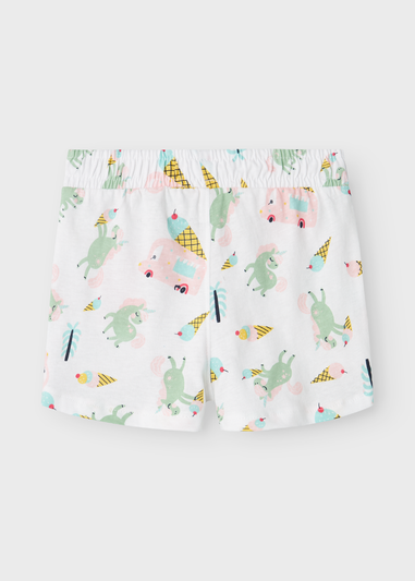 Name It Girls White Multicolour Print Shorts (9mths-5yrs)