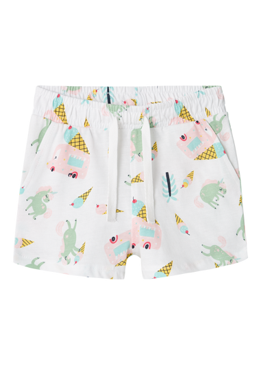 Name It Girls White Multicolour Print Shorts (9mths-5yrs)