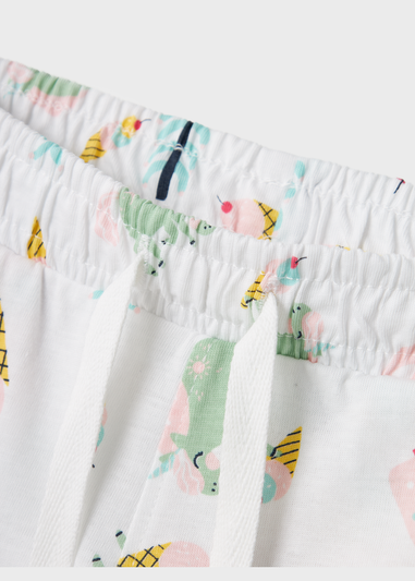 Name It Girls White Multicolour Print Shorts (9mths-5yrs)