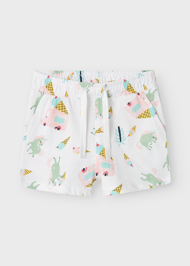 Name It Girls White Multicolour Print Shorts (9mths-5yrs)