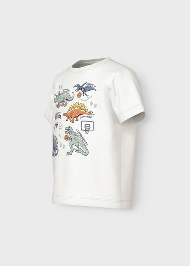 Name It Boys Cream Dinosaur Print T-Shirt (9mths-5yrs)