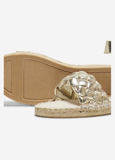 ONLY Gold Espadrille Sandals