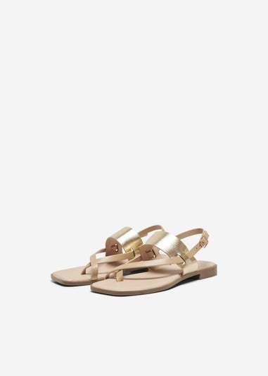 Only Gold Toe Split Sandals