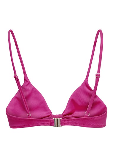 ONLY Pink Sienna Ribbed Knot Bikini Top