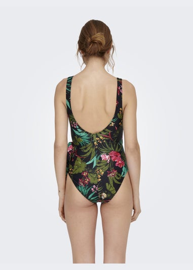 ONLY Floral Print Julie Wrap-Tie Swimsuit