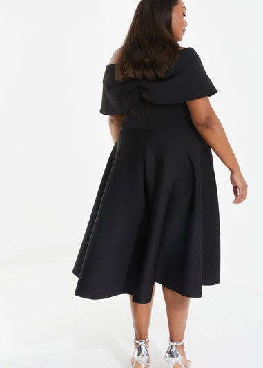 Quiz Black Curve Midi Skater Dress