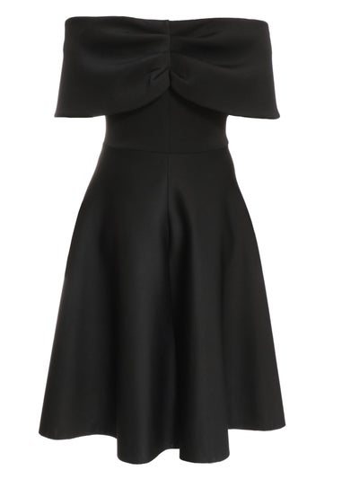 Quiz Black Curve Midi Skater Dress