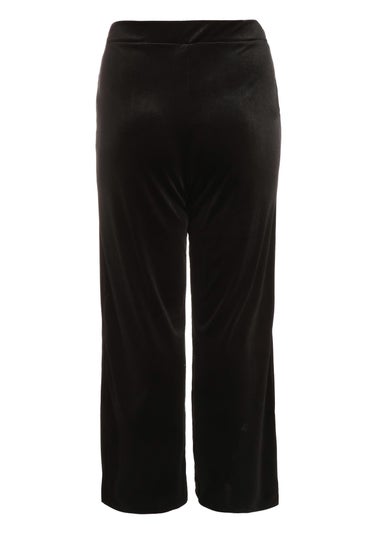 Quiz Black Curve Velvet Palazzo Trousers