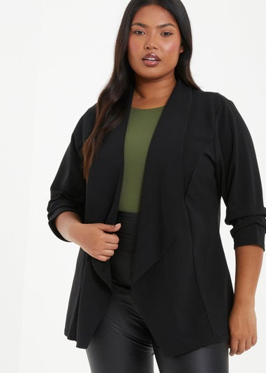 Quiz Black Curve Waterfall Blazer