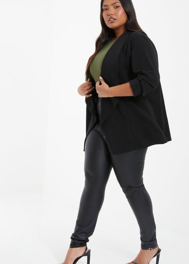 Quiz Black Curve Waterfall Blazer