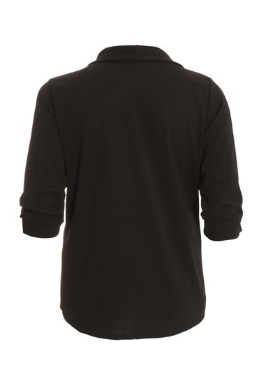 Quiz Black Curve Waterfall Blazer
