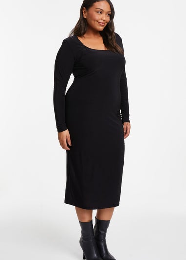 Quiz Black Curve Bodycon Midi Dress