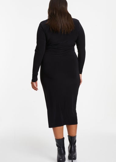 Quiz Black Curve Bodycon Midi Dress