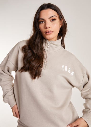 Pink Vanilla Collared Lounge Yoga Sweatshirt