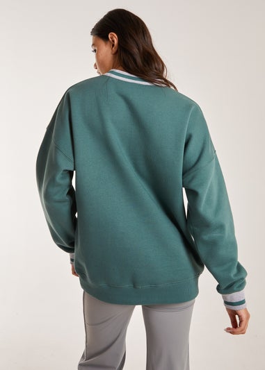 Pink Vanilla Brooklyn Slogan Varsity Sweatshirt