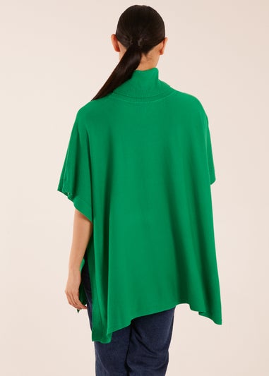 Blue Vanilla High Neck Poncho