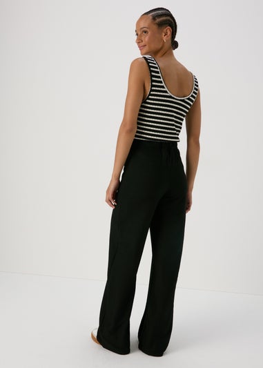 Black Textured Trousers