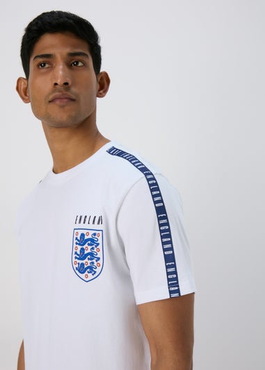 England White Football T-Shirt & Shorts Pyjama Set