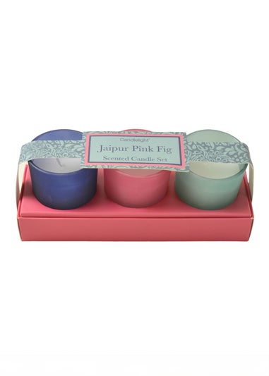 Candlelight 3 Pack Jaipur Pink Fig Scented Candle Set