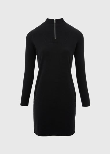 Black Zip Front Dress