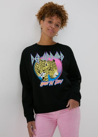 Black Leopard Print Sweatshirt