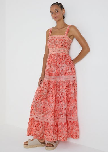 Red Paisley Maxi Cami Dress