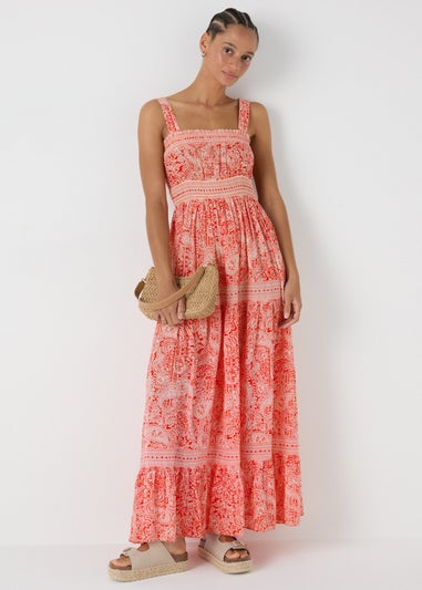 Red Paisley Maxi Cami Dress