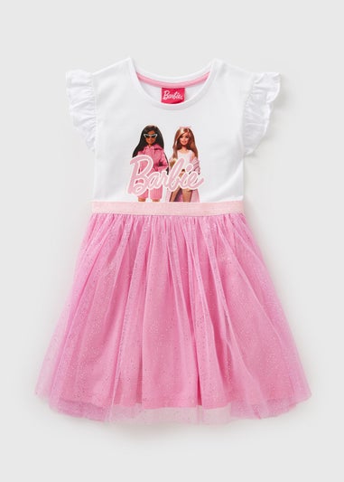 Barbie Girls Pink Mesh Dress (1-7yrs)