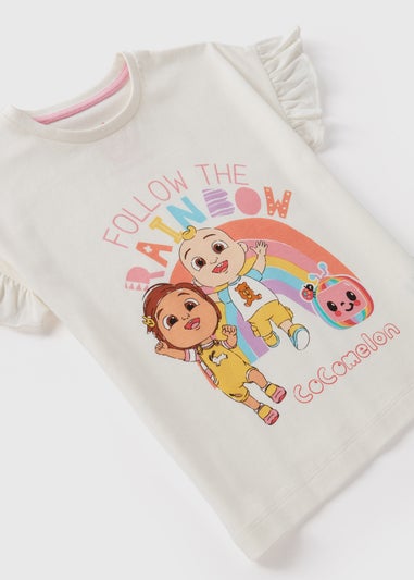 Cocomelon Kids Cream Rainbow T-Shirt (9mths-4yrs)