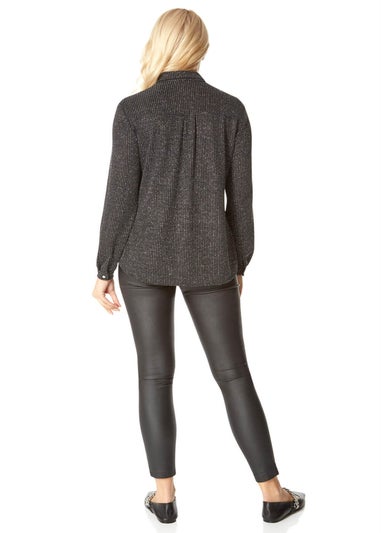 Roman Metallic Sparkle Button Through Blouse