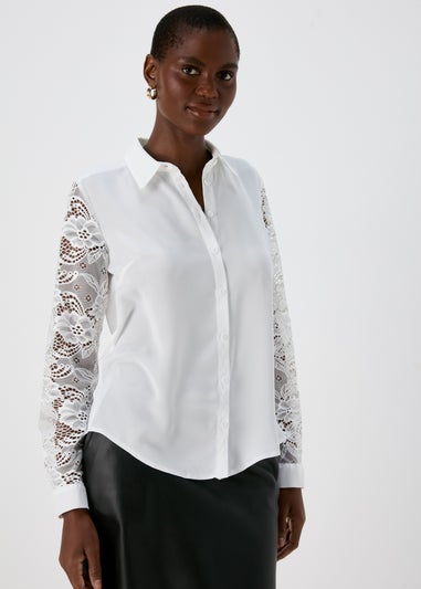 Ivory Lace Sleeve Shirt