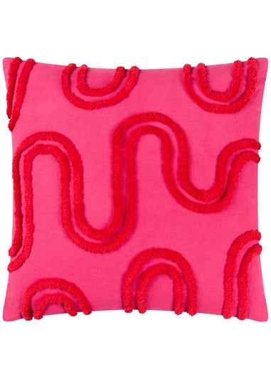 Heya Home Archie Geometric Tufted Filled Cushion (45cm x 45cm x 8cm)