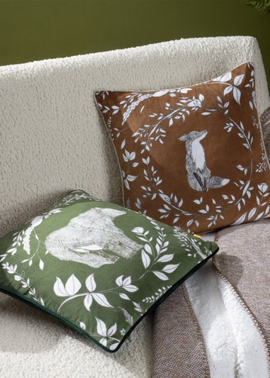 furn. Buckthorn Fox Velvet Filled Cushion (43cm x 43cm x 8cm)