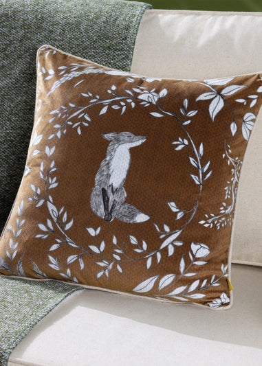 furn. Buckthorn Fox Velvet Filled Cushion (43cm x 43cm x 8cm)