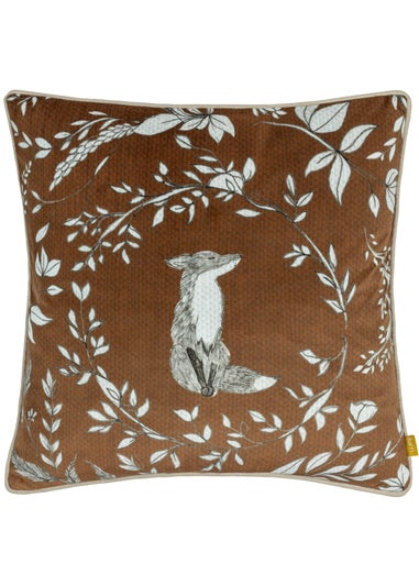 furn. Buckthorn Fox Velvet Filled Cushion (43cm x 43cm x 8cm)