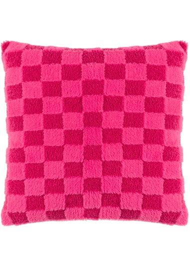 Heya Home Check It Boucle Fleece Filled Cushion (45cm x 45cm x 8cm)