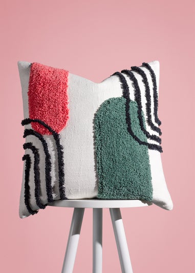 Heya Home Elmer Tufted Filled Cushion (45cm x 45cm x 8cm)