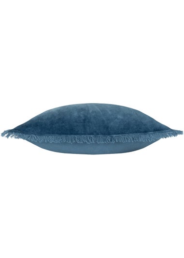 furn. Gracie Velvet Fringed Filled Cushion (45cm x 45cm x 8cm)