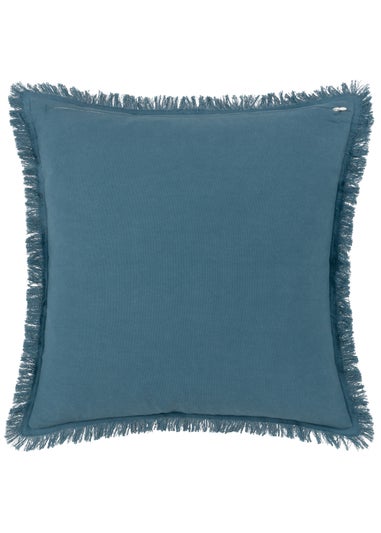 furn. Gracie Velvet Fringed Filled Cushion (45cm x 45cm x 8cm)