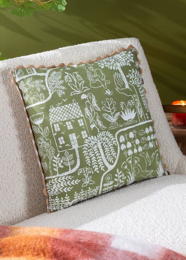 furn. Frida Floral Jacquard Filled Cushion (45cm x 45cm x 8cm)