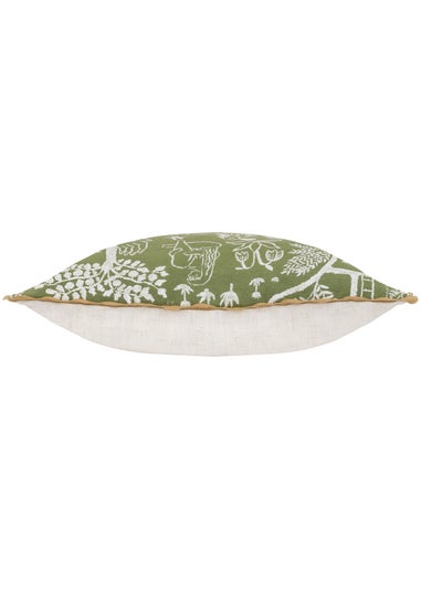 furn. Frida Floral Jacquard Filled Cushion (45cm x 45cm x 8cm)