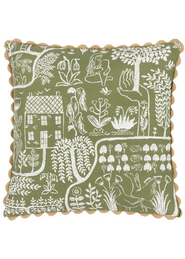 furn. Frida Floral Jacquard Filled Cushion (45cm x 45cm x 8cm)
