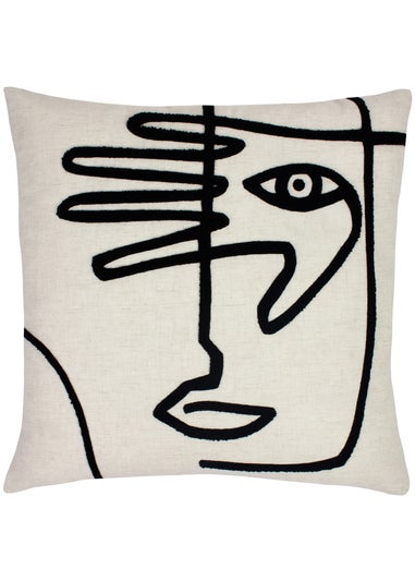 furn. Monoface Abstract Tufted Filled Cushion (50cm x 50cm x 8cm)